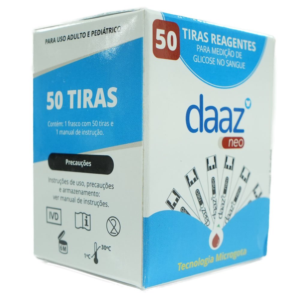 Tiras Reagentes Medição Glicose Daaz Neo 50