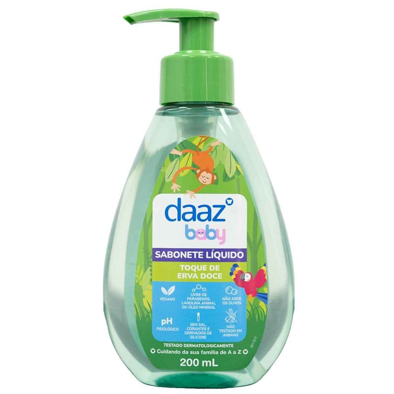 sabonete líquido infantil daaz toque de erva doce 200ml