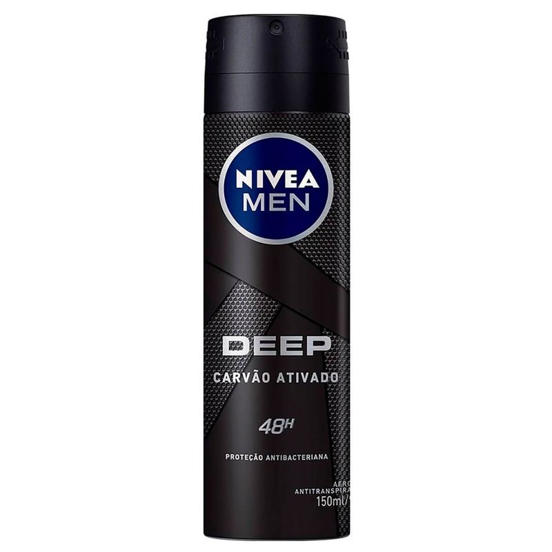 desodorante aerosol antitranspirante nivea men deep original carvão ativado 150ml
