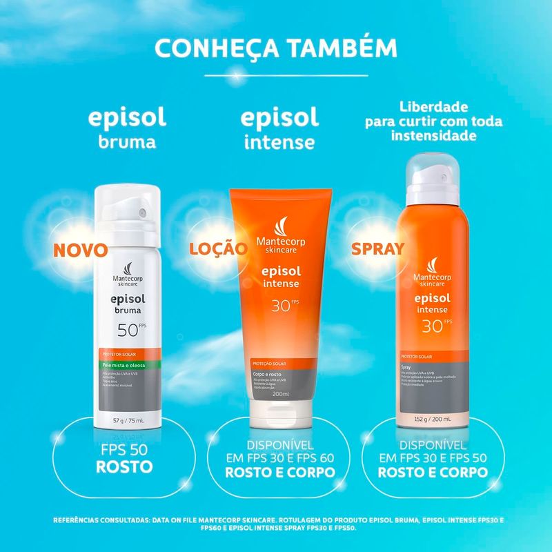protetor solar facial episol spray bruma fps50 75ml
