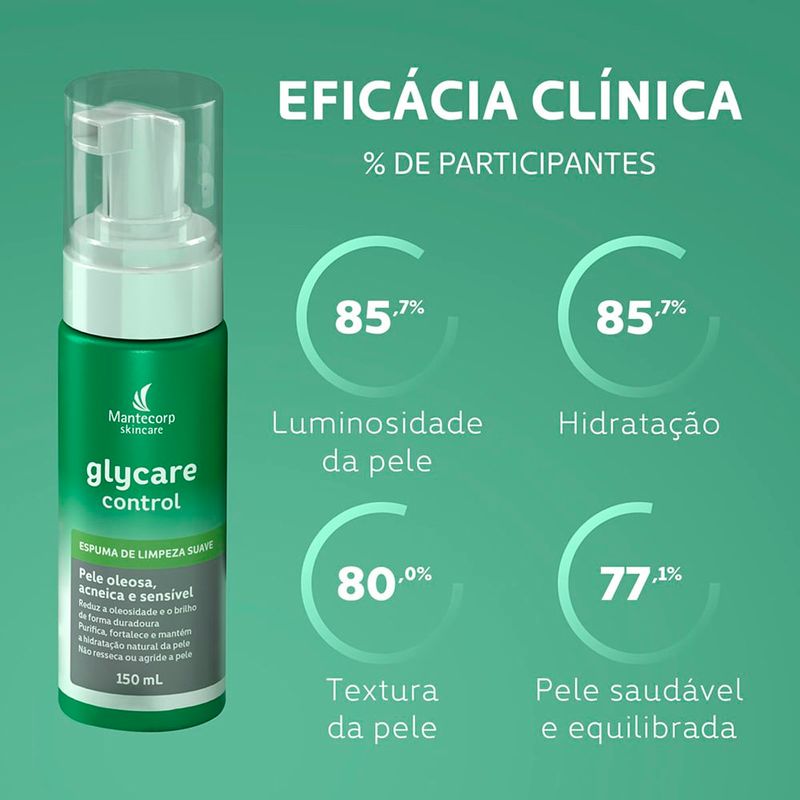 espuma de limpeza glycare control 150ml