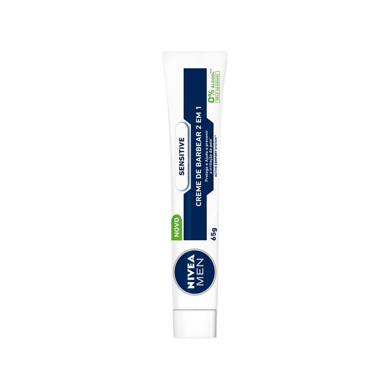 creme de barbear 2 em 1 nivea men sensitive 65g