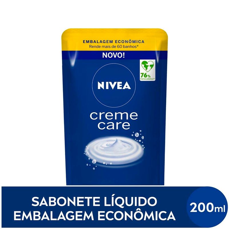 refil de sabonete líquido corporal nivea creme care 200ml