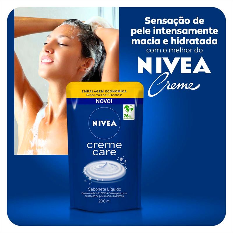 refil de sabonete líquido corporal nivea creme care 200ml