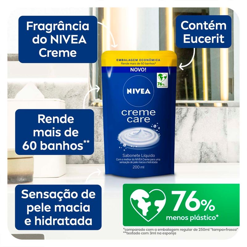 refil de sabonete líquido corporal nivea creme care 200ml