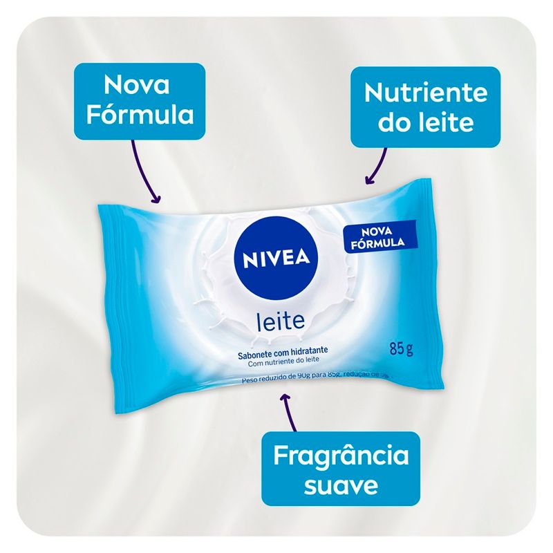 sabonete em barra hidratante nivea leite 85g