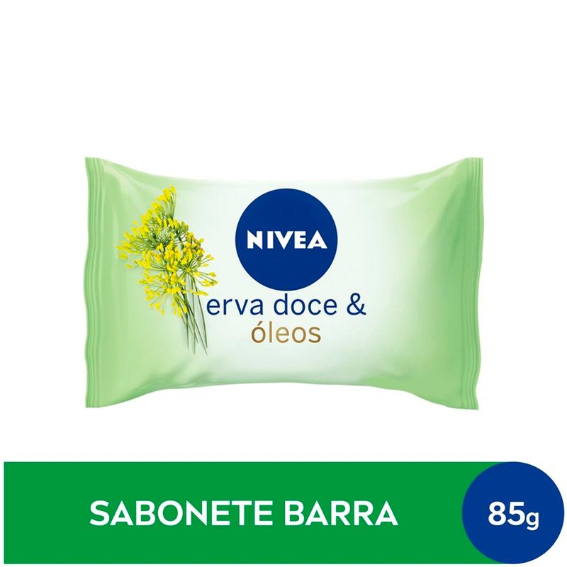 sabonete em barra hidratante nivea erva doce e óleos essenciais 85g