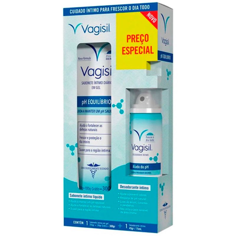 kit vagisil sabonete íntimo 300g + desodorante íntimo 75ml