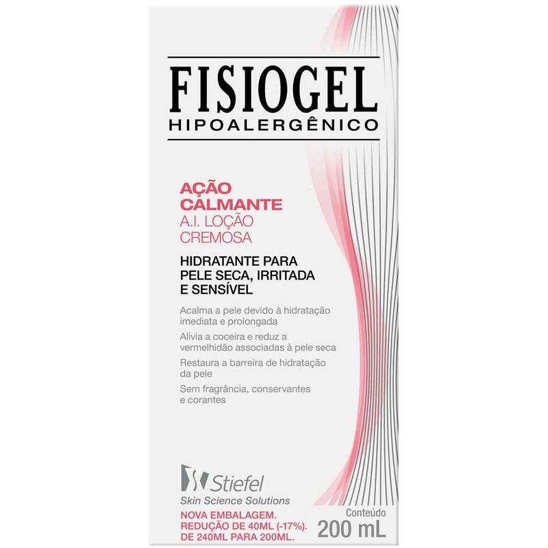 hidratante corporal fisiogel ação calmante 200ml