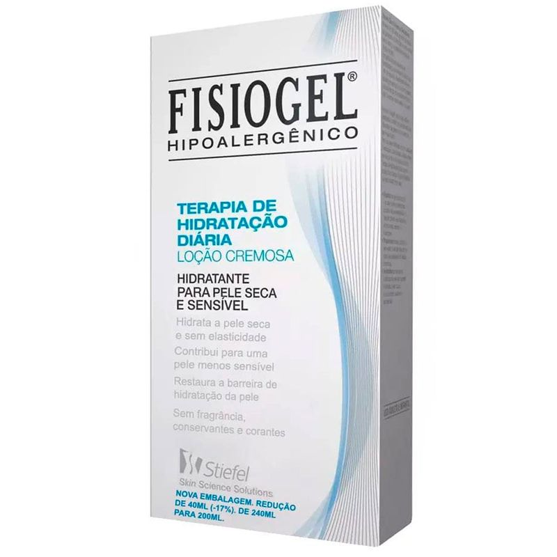 hidratante corporal fisiogel pele seca e sensível 200ml