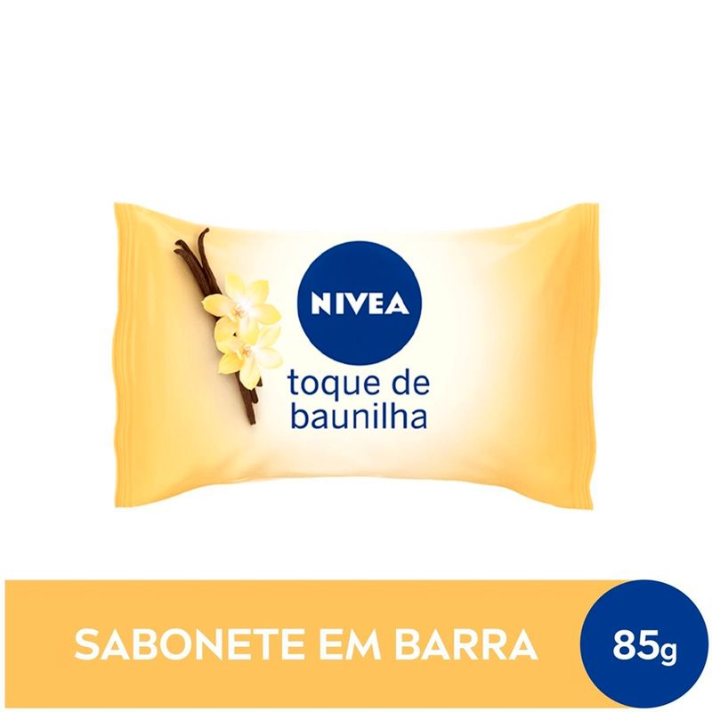 sabonete em barra hidratante nivea toque de baunilha 85g