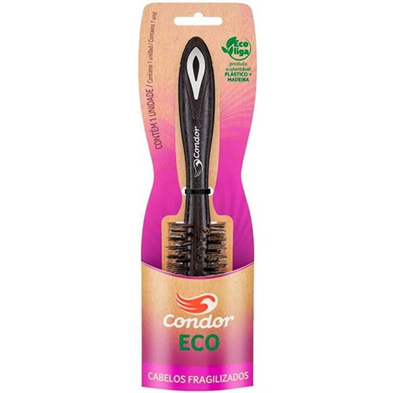 escova para cabelo fragilizados eco condor preta