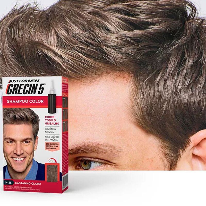 shampoo grecin 5 color castanho claro 60ml