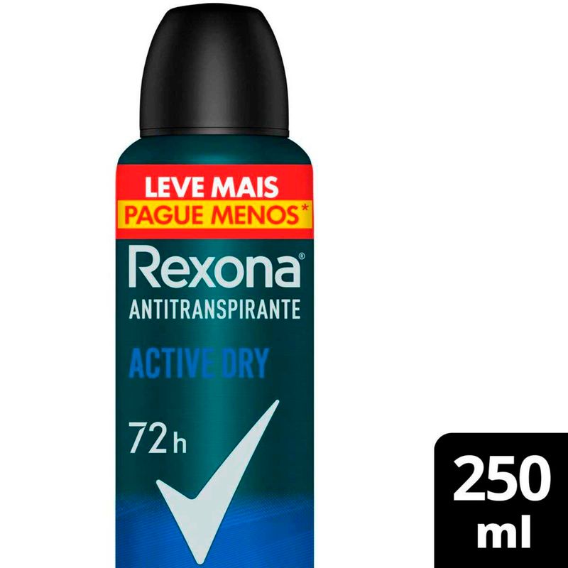 desodorante aerosol rexona antitranspirante active dry 72h 250ml