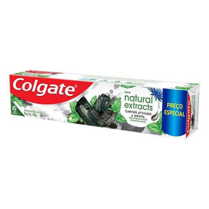 creme dental colgate natural extract purificante carvão ativado e menta 140g