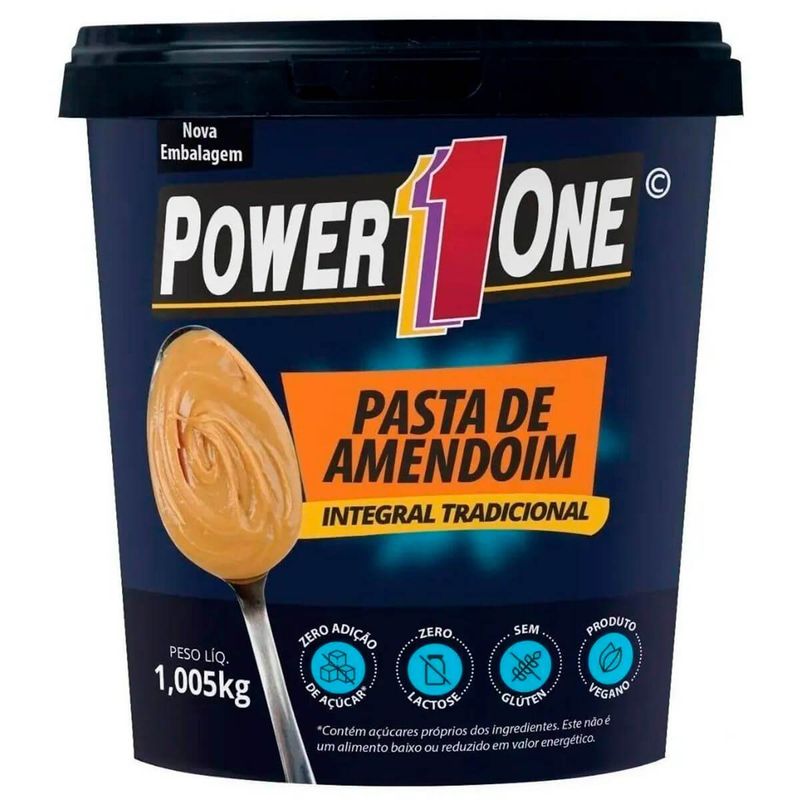 pasta de amendoim tradicional power one 1kg