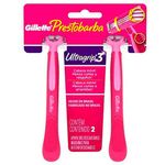 aparelho de depilar descartável feminino gillette prestobarba ultragrip 3 depilação com 2 unidades