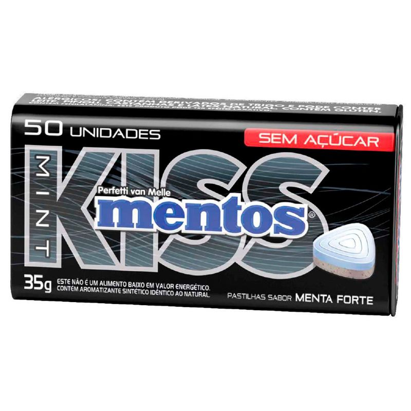 pastilha kiss mentos sabor menta forte 35g