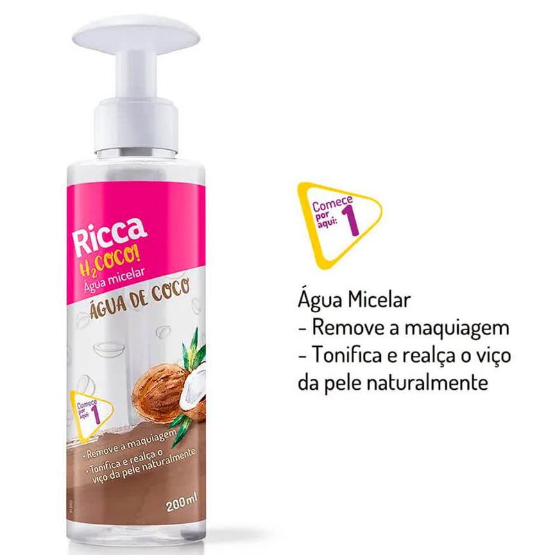água micelar ricca h2coco 200 ml