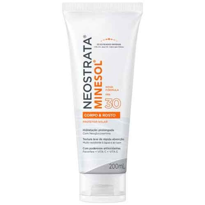 protetor solar neostrata minesol corpo e rosto fps30 200ml
