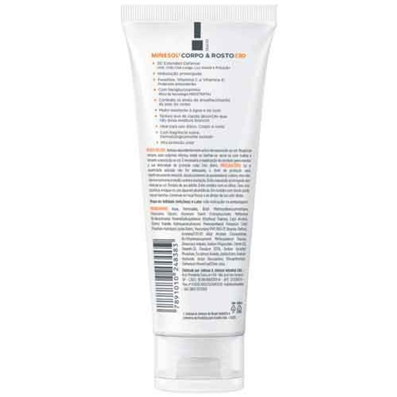 protetor solar neostrata minesol corpo e rosto fps30 200ml