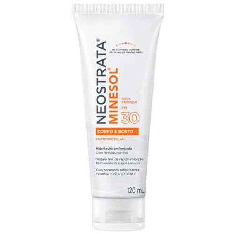 protetor solar neostrata minesol corpo e rosto fps30 120ml