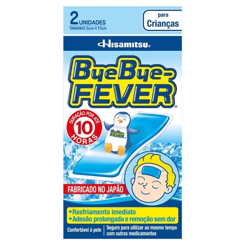 adesivo para alívio da febre hisamitsu bye bye fever para criança 2 unidades