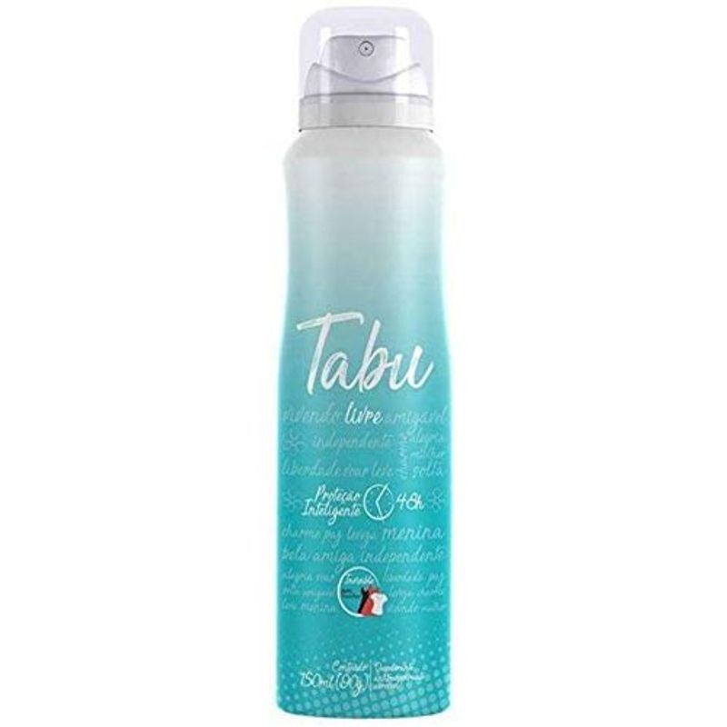 desodorante aerossol feminino 48hs tabu livre 150ml