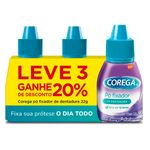 kit pó fixador de dentadura 3 unidades 22g cada