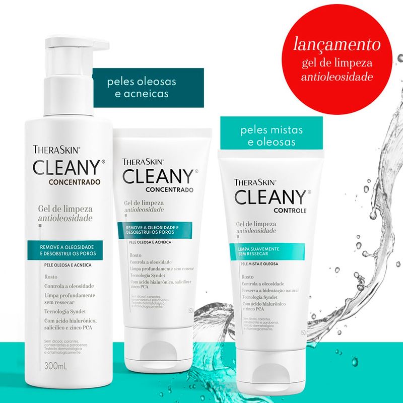 gel de limpeza antioleosidade theraskin cleany concentrado 300ml