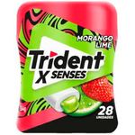 goma de mascar trident x senses morango limi zero açúcar 54g