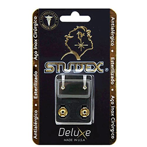Brinco Antialérgico Studex Deluxe Zircônia Pequena Dourada