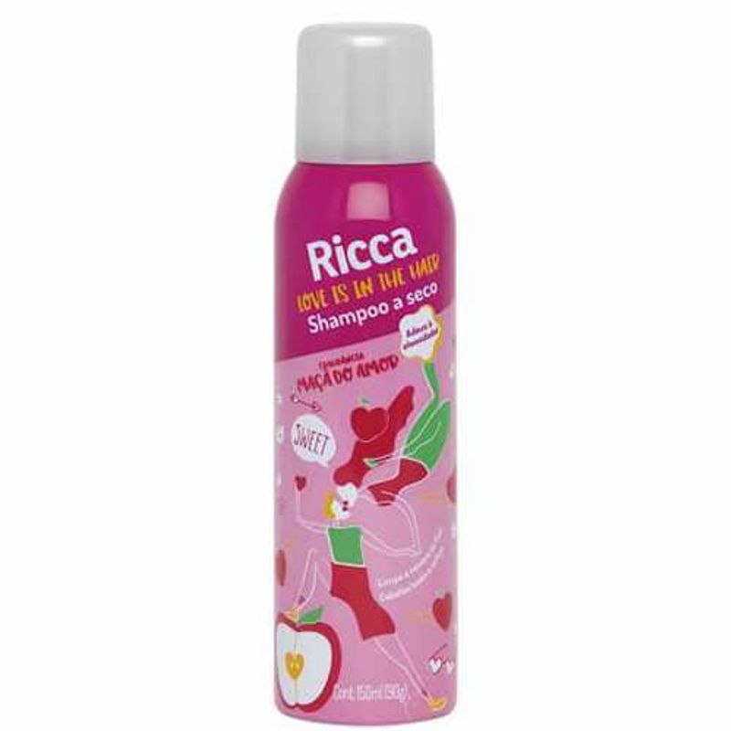 shampoo a seco maçã do amor ricca 150ml