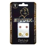 brinco antialérgico studex deluxe daisy rosa fúcsia dourado