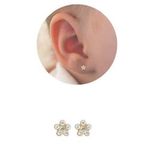 brinco antialérgico studex deluxe daisy girassol dourado