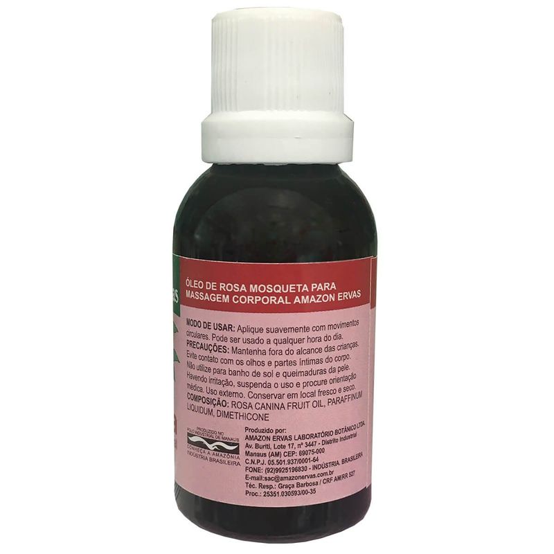 óleo de rosa mosqueta amazon ervas 30ml