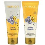 kit fiorucci sabonete líquido 200ml + loção hidratante 200ml flor de maracujá