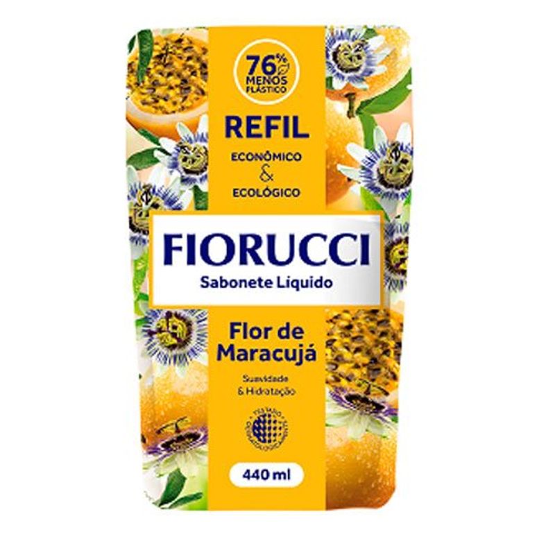 refil sabonete líquido fiorucci flor de maracujá 440ml