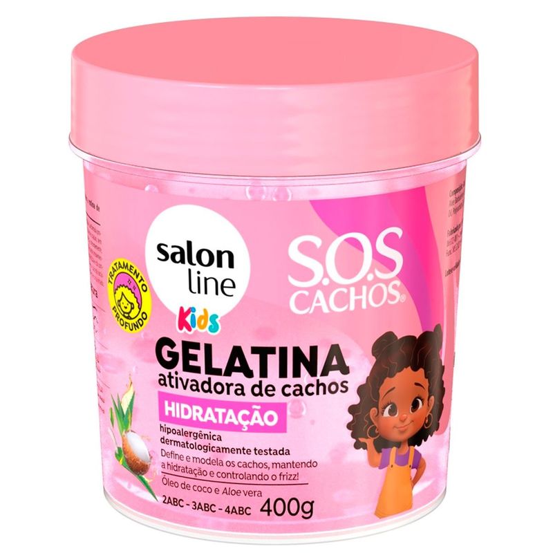 gelatina ativadora de cachos salon line kids hidratação 400g