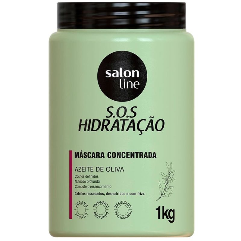 máscara s.o.s hidratação salon line azeite de olivia 1kg