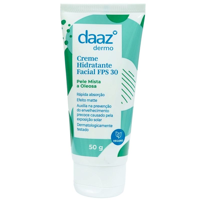 creme hidratante facial daaz pele mista a oleosa efeito matte 50g