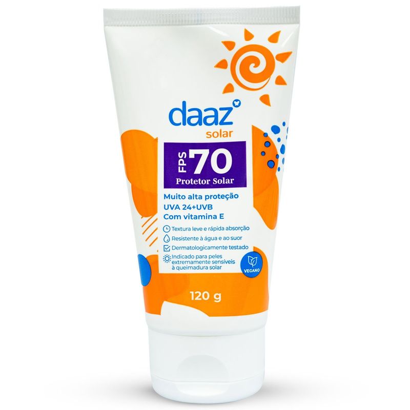 protetor solar corporal daaz fps70 120g