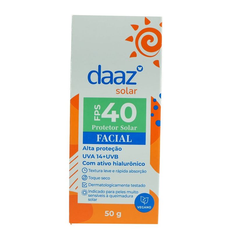 protetor solar facial daaz fps40 60g