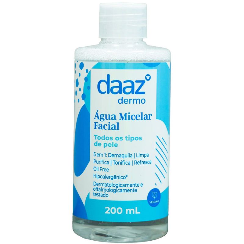 água micelar daaz todos os tipos de pele 200ml