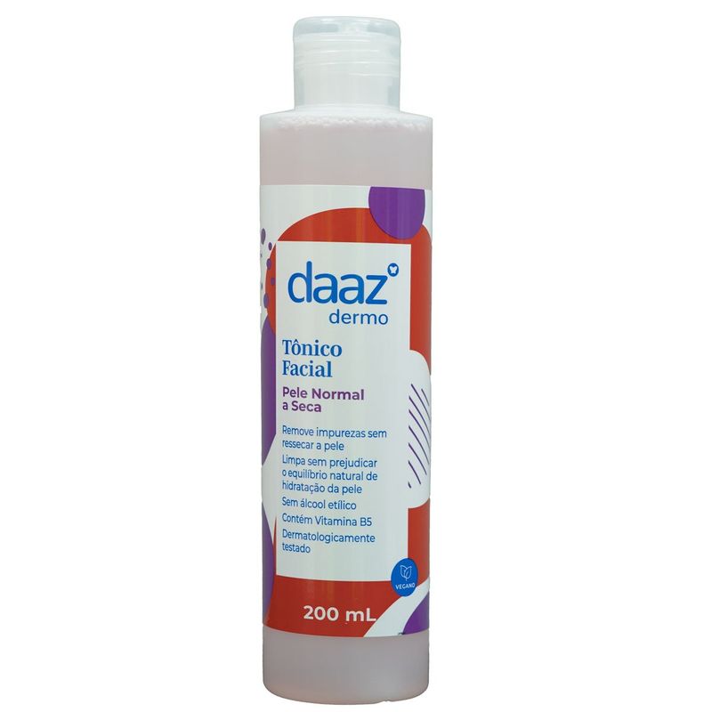 tônico facial daaz pele normal a seca 200ml