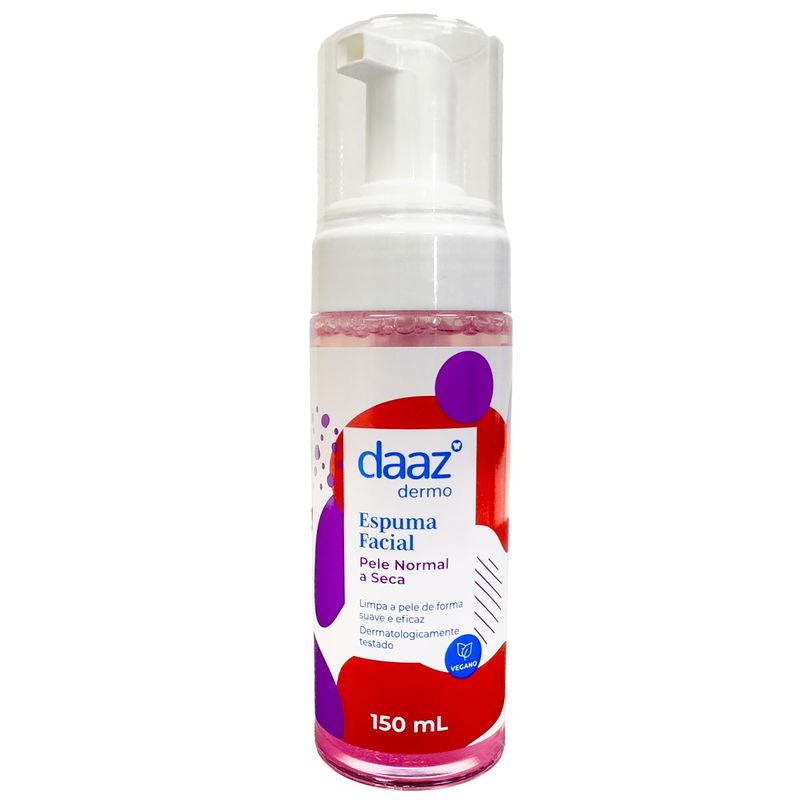 espuma de limpeza facial daaz pele normal a seca 150 ml