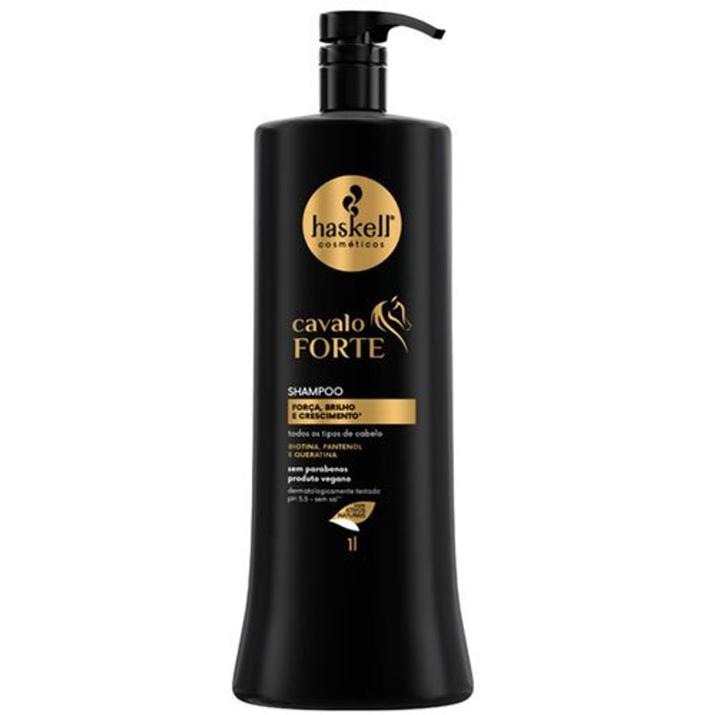 shampoo haskell cavalo forte força, brilho e crescimento 01 litro