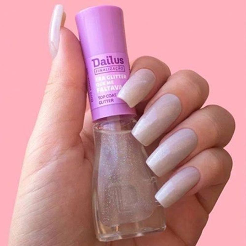 esmalte dailus top coat glitter era glitter que me faltava 8ml
