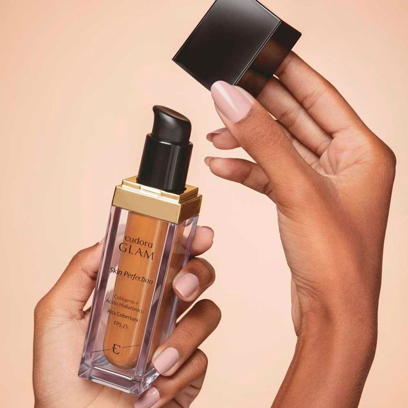 refil base líquida eudora glam skin perfection cor 15 30ml