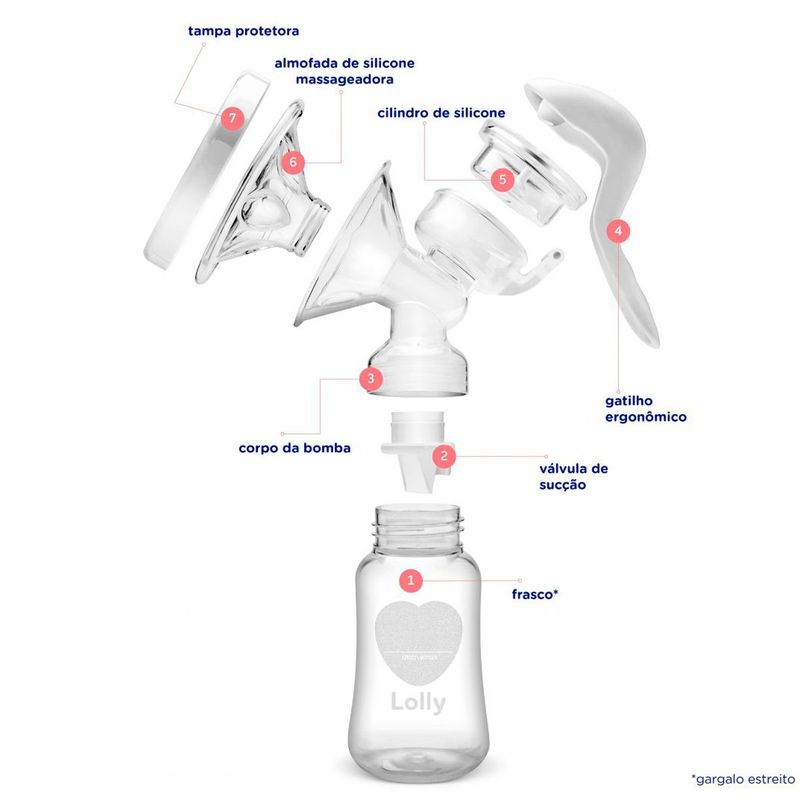 extrator manual lolly leite materno 150ml